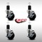 Service Caster 3.5'' SS Soft Rubber Swivel 1-3/4'' Expanding Stem Caster Set with Brake, 4PK SCC-SSEX20S3514-SRS-TLB-134-4 - alternate 2